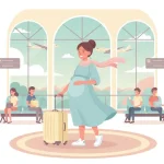 Беременная девушка собирается в полет