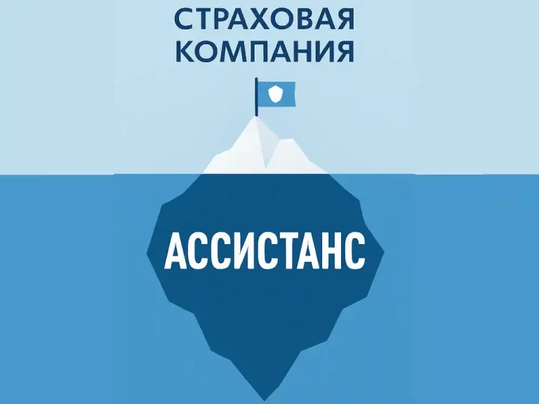 Ассистанс в туристической страховке в виде подводной части айсберга
